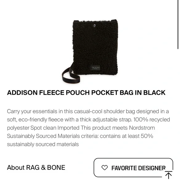 Rag & Bone Addison Fleece crossbody bag black - Picture 5 of 6